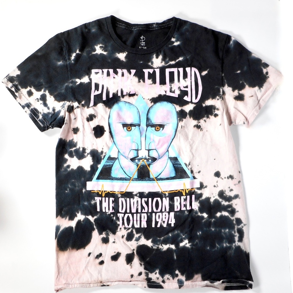 Pink Floyd Division Bell Tour 1994 T-shirt Sz S Black Pink Tie-Dye 100% Cotton